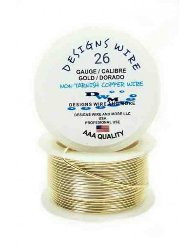 Designs Wire. Dorado 18k.Tipo Redondo. Calibre 26 (0,40 mm). Temple suave. 40 yardas.