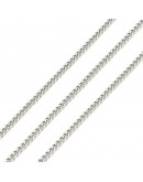 Acero inoxidable. Color plateado. 2,4x1,9x0,5 milímetros. 1 metro.