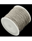 Acero inoxidable. Color plateado. 2x1,5x0,4 milímetros. 1 metro.