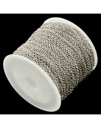 Acero inoxidable. Color plateado. 2x1,5x0,4 milímetros. 1 metro.