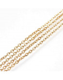 Acero inoxidable. Color dorado. 2x1,8x0,3 milímetros. 1 metro.