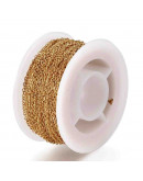 Acero inoxidable. Color dorado. 2x1,8x0,3 milímetros. 1 metro.