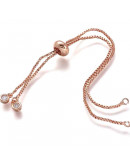 Cadena regulable para pulsera. Bañado (Gold Rose). 120 mm. 1,5 mm perforación.