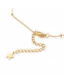 Aleación de cobre+Acero. Color dorado. 45 centímetros largo. 6 cm extensión. 2 mm grosor. 1 unidad.