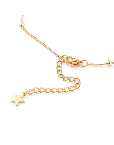 Aleación de cobre+Acero. Color dorado. 45 centímetros largo. 6 cm extensión. 2 mm grosor. 1 unidad.