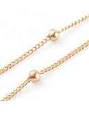 Aleación de cobre+Acero. Color dorado. 45 centímetros largo. 6 cm extensión. 2 mm grosor. 1 unidad.