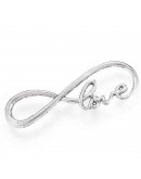 Infinito-love. Aleación de cobre. Color plata antigua. 37x12x3 mm. 5 unidades