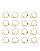 Aretes de aro. Acero inoxidable. Real 24k Gold. 14,5x12 milímetros. 1,2 mm perforación. 4 unidades. Aretes de aro. Acero inoxidable. Real 24k Gold. 14,5x12 milímetros. 1,2 mm perforación. 4 unidades.