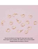 Aretes de aro. Acero inoxidable. Real 24k Gold. 14,5x12 milímetros. 1,2 mm perforación. 4 unidades. Aretes de aro. Acero inoxidable. Real 24k Gold. 14,5x12 milímetros. 1,2 mm perforación. 4 unidades.