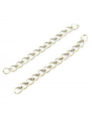 Extensiones para cadenas. Acero inoxidable. Color plateado. 48x3 milímetros. 10 unidades