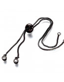 Cadena regulable para pulsera. Bañado (Gunmetal). 120 mm. 1,5 mm perforación.