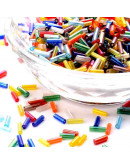 Tubo. Transparente. Varios colores 6x1,8 milímetros. 0,60 mm perforación. 40 gramos. 800 uds aprox