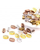 LOVE (1). Aleación de cobre. Color Mixto. 10x6x4 mm. 1 mm perforación. 10 uds