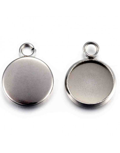 Base Acero. Color plateado. 15x12x2 mm. Agujero 2 mm. Para trabajos de 10 mm. 4 uds