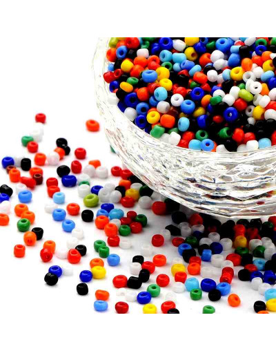 Chaquira. Color Sólido. MIXTO (1). 2 mm. 1 mm perforación. 40 gramos (2600 uds aprox)