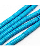 Howlite. Heishi Beads. Azul. 4x2 milímetros. 1 mm perforación. 170 uds hilo aprox. Howlite. Heishi Beads. Azul. 4x2 milímetros. 1 mm perforación. 170 uds hilo aprox.