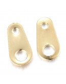 Conector extensión cadena. Acero inoxidable. Color dorado. 8x4x0,7 mm. Agujero 1 y 2 mm. 10 uds.