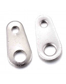 Conector extensión cadena. Acero inoxidable. Color plateado. 8x4x0,7 mm. Agujero 1 y 2 mm. 10 uds.