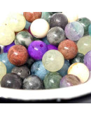 Variadas - Piedra natural. 08 mm diámetro. 1 mm perforación. 45 uds aproximado