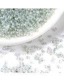 Chaquira. Cristal lustrado. CLEAR. 2 mm. 1 mm perforación. 40 gramos (2600 uds aprox)