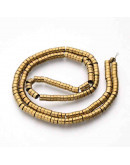 Hematite sintético. Heishi beads. Dorado. 4x2 milímetros. 1 mm perforación. 200 uds hilo aprox. Hematite sintético. Heishi beads. Dorado. 4x2 milímetros. 1 mm perforación. 200 uds hilo aprox.