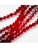 Bi-Cono. Rojo. 4x4 milímetros. 1 mm perforación. 104 unidades hilo (aproximado).