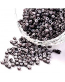 Color Sólido Bicolor. WHITE-BLACK. 2.5 milímetros 1 mm perforación 40 gramos 