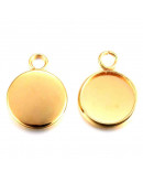 Base Acero. Color dorado. 15x12x2 mm. Agujero 2 mm. Para trabajos de 10 mm. 2 uds Base Acero. Color dorado. 15x12x2 mm. Agujero 2 mm. Para trabajos de 10 mm. 2 uds