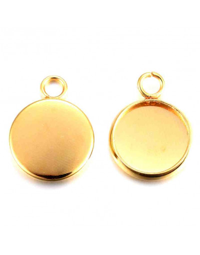 Base Acero. Color dorado. 15x12x2 mm. Agujero 2 mm. Para trabajos de 10 mm. 2 uds