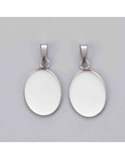 Base Acero. Color plateado. 23x14x1,5 mm. Agujero 2 mm. Para trabajos de 18x13 mm. 1 ud