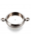 Base Link de Acero. Color plateado. 18x12,5x3 mm. Agujero 1,8 mm. Para trabajos de 10 mm. 1 ud Base Link de Acero. Color plateado. 18x12,5x3 mm. Agujero 1,8 mm. Para trabajos de 10 mm. 1 ud