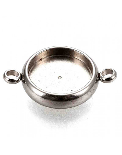 Base Link de Acero. Color plateado. 18x12,5x3 mm. Agujero 1,8 mm. Para trabajos de 10 mm. 1 ud