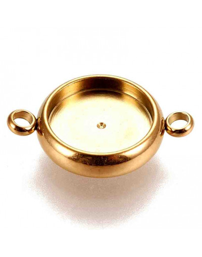 Base Link de Acero. Color dorado. 18x12,5x3 mm. Agujero 1,8 mm. Para trabajos de 10 mm. 1 ud