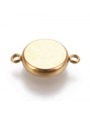 Base Link de Acero. Color dorado. 18x12,5x3 mm. Agujero 1,8 mm. Para trabajos de 10 mm. 1 ud Base Link de Acero. Color dorado. 18x12,5x3 mm. Agujero 1,8 mm. Para trabajos de 10 mm. 1 ud