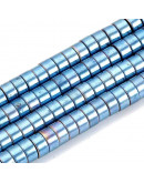 Hematite sintético. Heishi beads. Azul. 4x2 milímetros. 1 mm perforación. 200 uds hilo aprox. Hematite sintético. Heishi beads. Azul. 4x2 milímetros. 1 mm perforación. 200 uds hilo aprox.