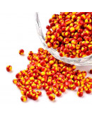 Color Sólido Bicolor. YELLOW-RED. 2.5 milímetros 1 mm perforación 40 gramos