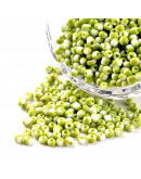 Color Sólido Bicolor. LIME-WHITE. 2.5 milímetros 1 mm perforación 40 gramos
