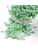 Color Sólido Bicolor. GREEN-WHITE. 2.5 milímetros 1 mm perforación 40 gramos