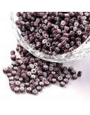 Color Sólido Bicolor. BROWN-WHITE. 2.5 milímetros 1 mm perforación 40 gramos