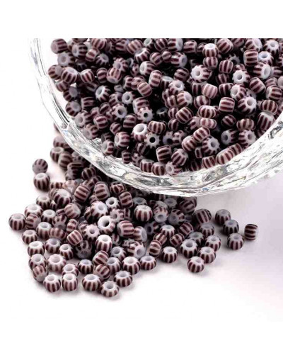 Color Sólido Bicolor. BROWN-WHITE. 2.5 milímetros 1 mm perforación 40 gramos