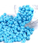 Chaquira. Color sólido. LIGHT SKY BLUE. 4 milímetros.1,50 mm perforación. 40 gramos (390 uds. aprox)