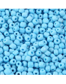 Chaquira. Color sólido. LIGHT SKY BLUE. 4 milímetros.1,50 mm perforación. 40 gramos (390 uds. aprox)