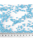Chaquira. Color sólido. LIGHT SKY BLUE. 4 milímetros.1,50 mm perforación. 40 gramos (390 uds. aprox)