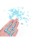 Chaquira. Color sólido. LIGHT SKY BLUE. 4 milímetros.1,50 mm perforación. 40 gramos (390 uds. aprox)