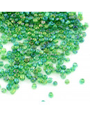 Chaquria. Cristal Arcoiris. DARK GREEN. 2 mm. 1 mm perforación. 40 gramos (2600 uds aprox)