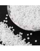 Chaquira. Color Sólido. WHITE. 2 mm. 1 mm perforación. 40 gramos (2600 uds aprox)