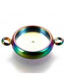 Base Link de Acero. Color arcoiris. 18x12,5x3 mm. Agujero 1,8 mm. Para trabajos de 10 mm. 1 ud Base Link de Acero. Color arcoiris. 18x12,5x3 mm. Agujero 1,8 mm. Para trabajos de 10 mm. 1 ud