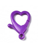 Cierre lobster. Corazón. Acrílico. Color mixto. 30x21x5,5 mm. 3 mm agujero. 10 unidades