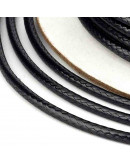 Cordón de poliester Encerado Negro 3 milímetros grosor 3 metros