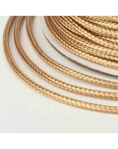 Cordón de poliester Encerado Dorado 3 milímetros grosor 3 metros